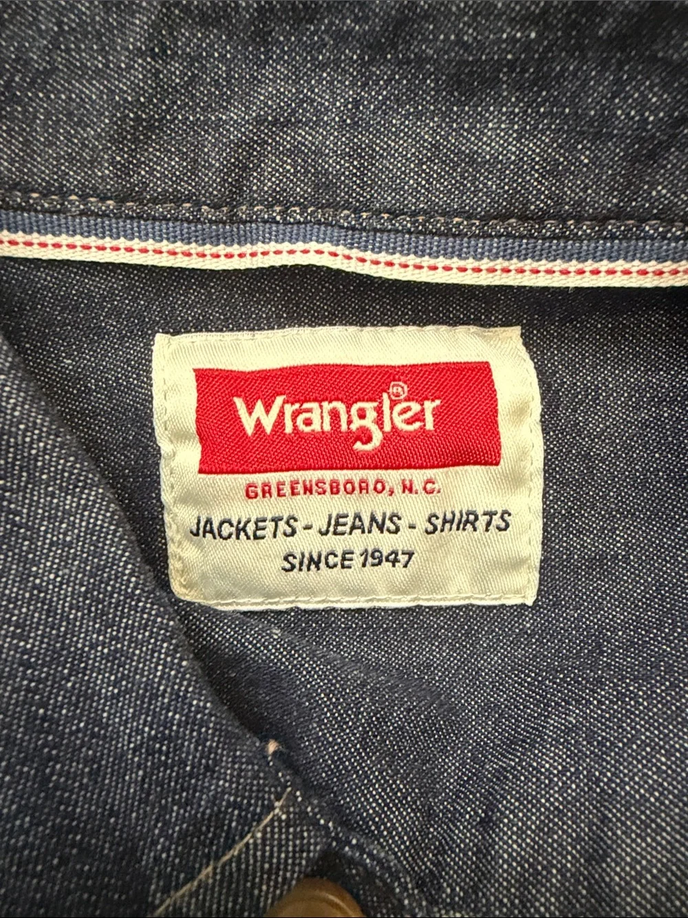 Wrangler blue fox motel western denim snap shirt women’s small